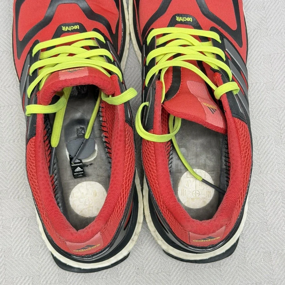 Adidas Energy Boost Shoes Mens Size 9‎ Red Cushioned Running Techfit G65075